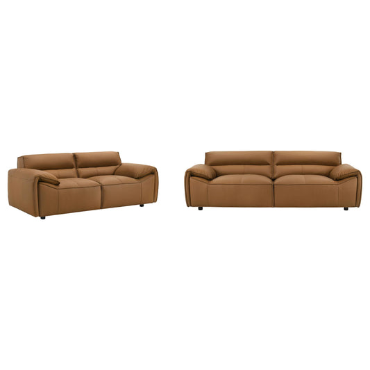 Buxton Stationary Sofa Set in Orange - Coaster Furniture