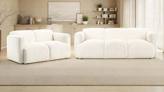Dorset Stationary Sofa Set in White - Coaster Furniture