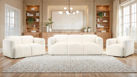 Dorset Stationary Sofa Set in White - Coaster Furniture