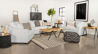 Ashlyn Stationary Sofa Set in White - Coaster Furniture