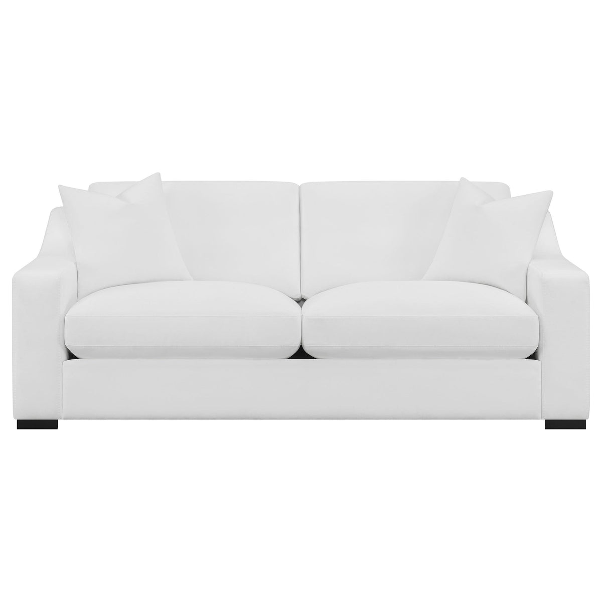 Ashlyn Stationary Sofa Set in White - Coaster Furniture