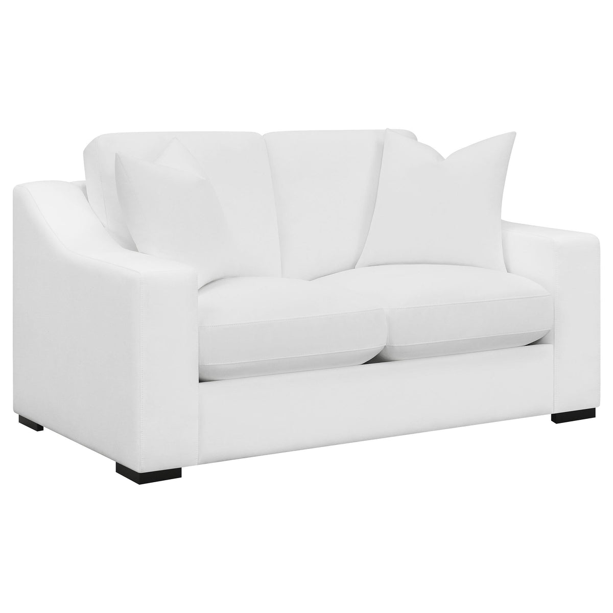 Ashlyn Stationary Sofa Set in White - Coaster Furniture