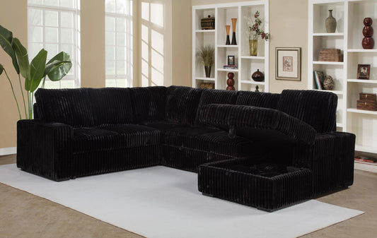 Devonshire Sleeper Sectional in Black - Coaster Furniture
