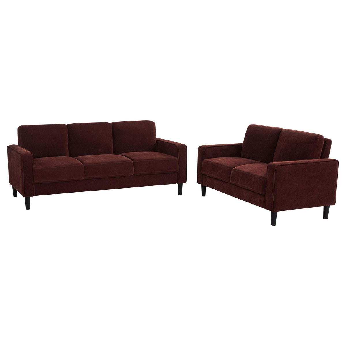 Ruth Stationary Sofa Set in Rust - Coaster Furniture