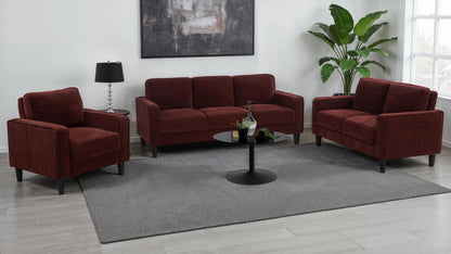 Ruth Stationary Sofa Set in Rust - Coaster Furniture