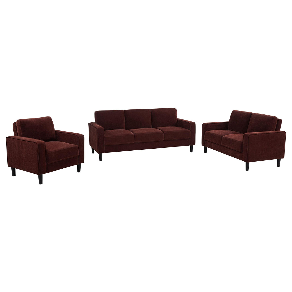 Ruth Stationary Sofa Set in Rust - Coaster Furniture