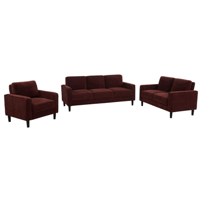 Ruth Stationary Sofa Set in Rust - Coaster Furniture