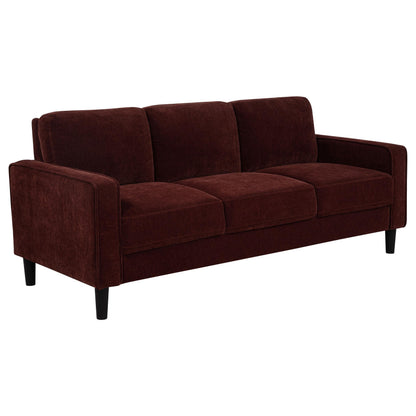 Ruth Stationary Sofa Set in Rust - Coaster Furniture