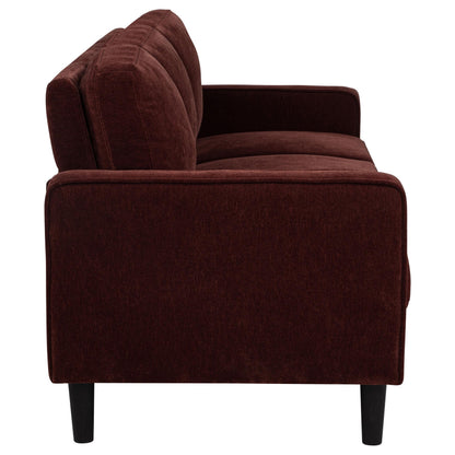 Ruth Stationary Sofa Set in Rust - Coaster Furniture