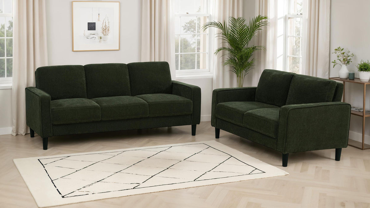 Ruth Stationary Sofa Set in Rust - Coaster Furniture