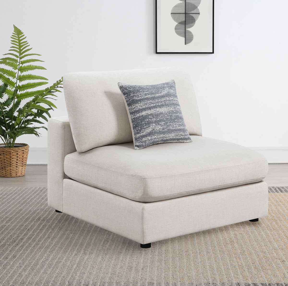 Serene Armless Chair in Beige - Coaster Furniture