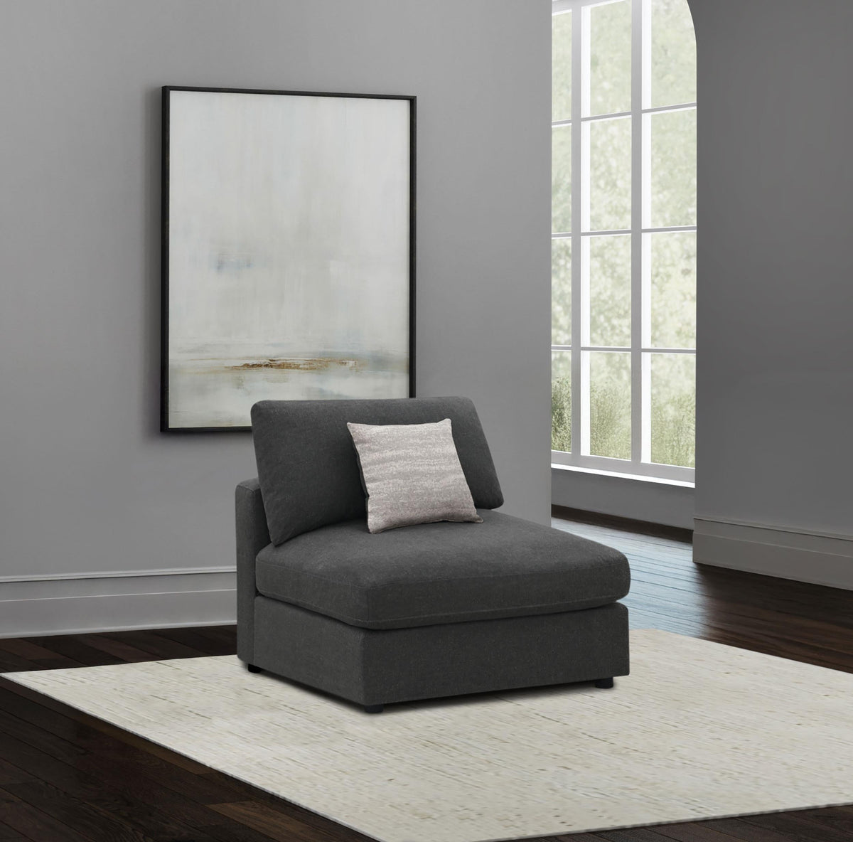 Serene Armless Chair in Beige - Coaster Furniture