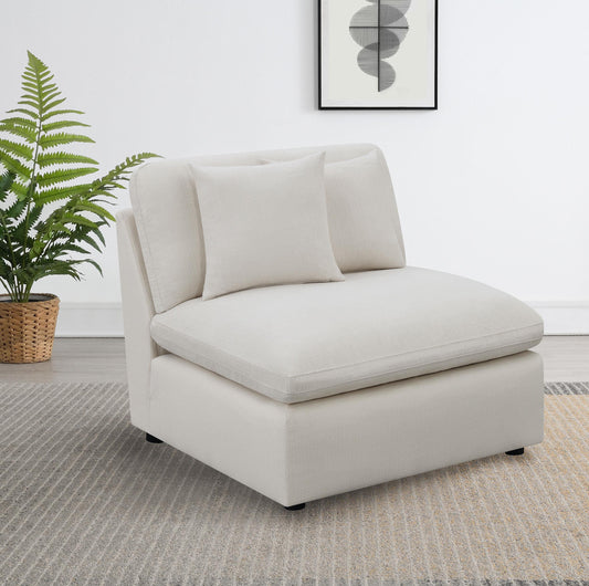 Hobson Armless Chair in Ivory - Coaster Furniture