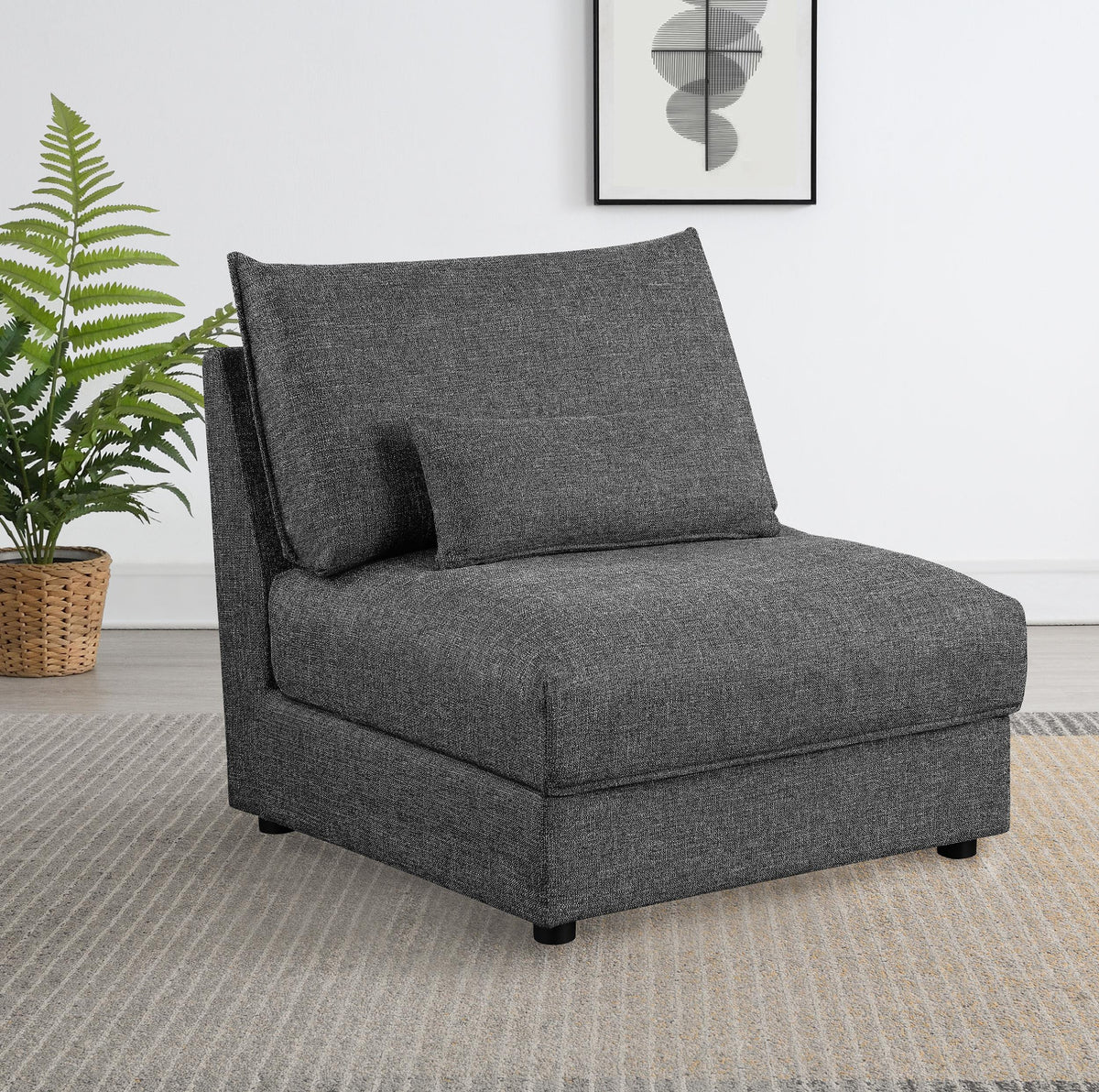 Sasha Armless Chair in Barely Black - Coaster Furniture