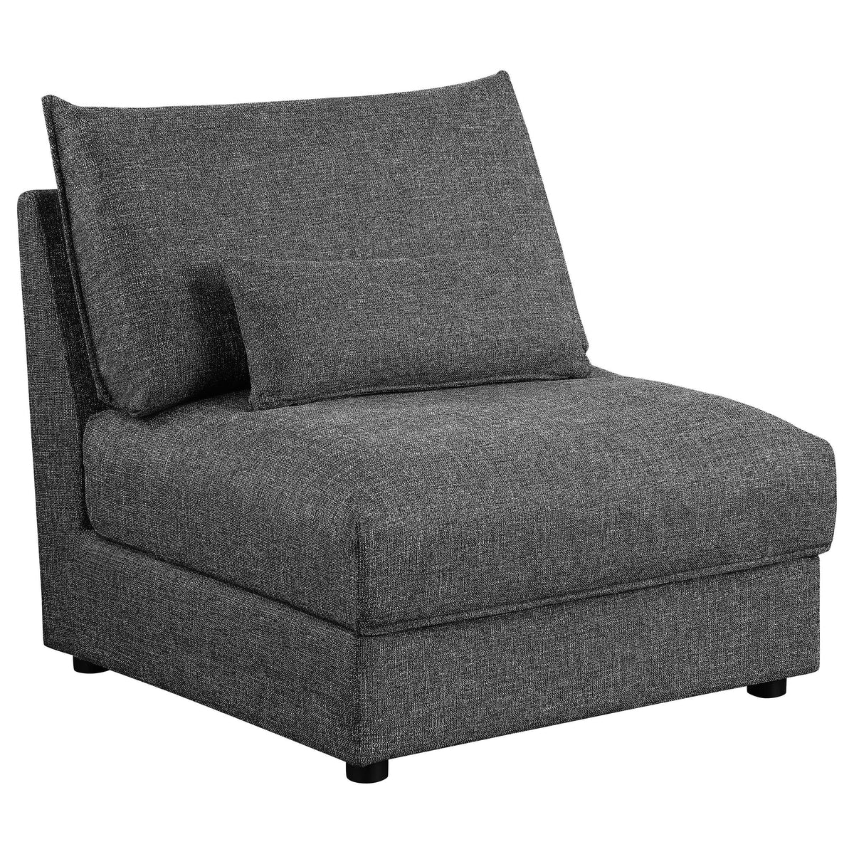 Sasha Armless Chair in Barely Black - Coaster Furniture