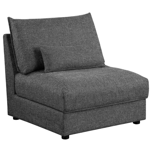 Sasha Armless Chair in Barely Black - Coaster Furniture