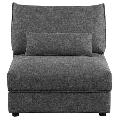 Sasha Armless Chair in Barely Black - Coaster Furniture
