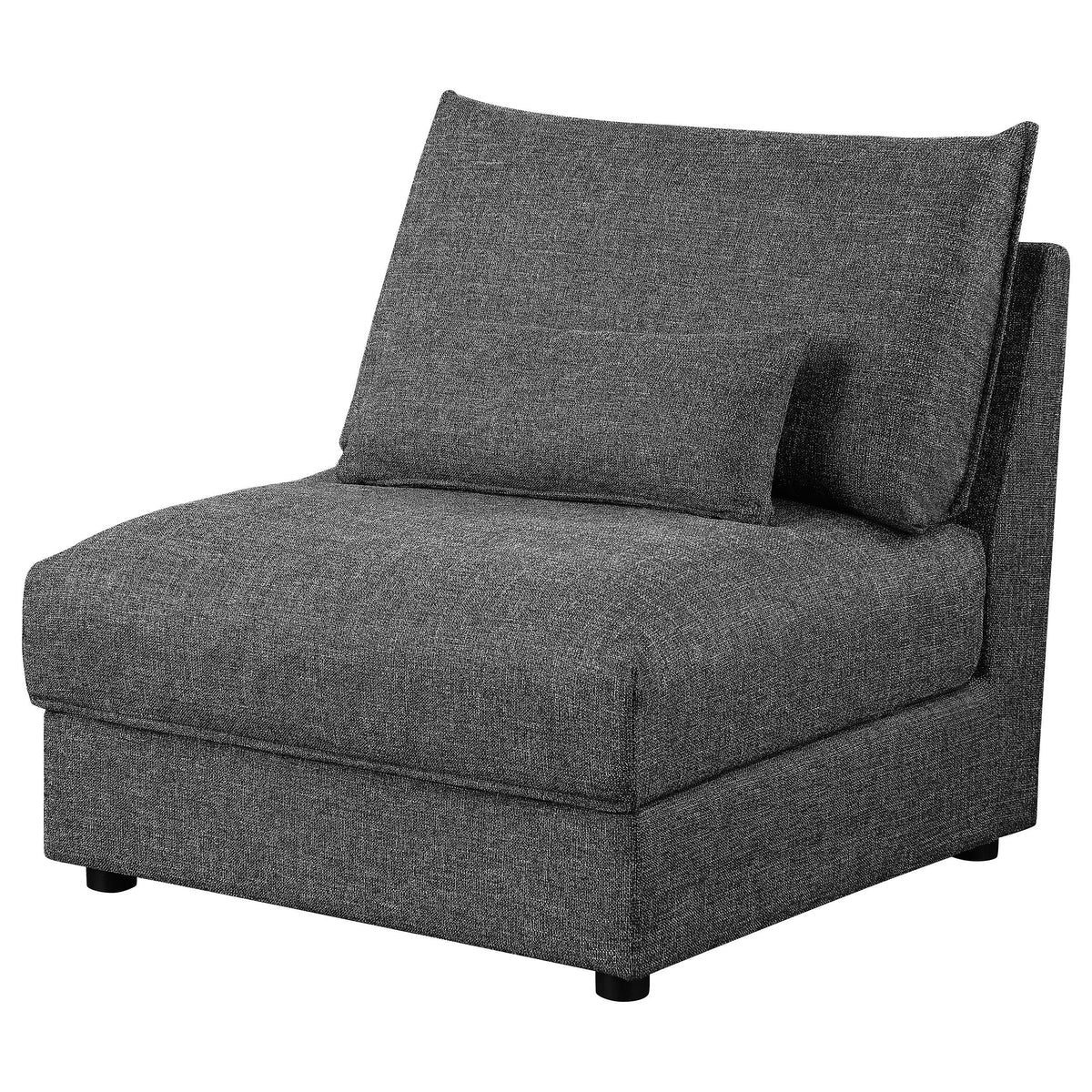 Sasha Armless Chair in Barely Black - Coaster Furniture