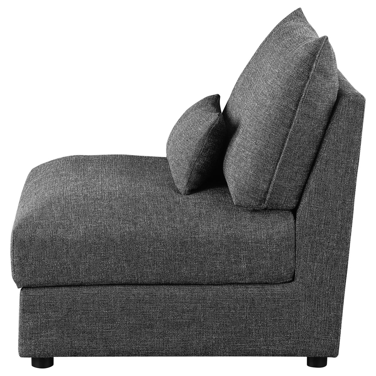 Sasha Armless Chair in Barely Black - Coaster Furniture