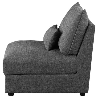 Sasha Armless Chair in Barely Black - Coaster Furniture