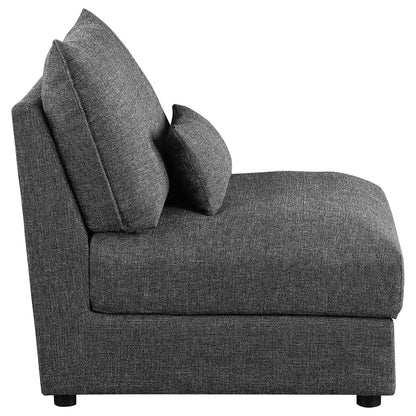 Sasha Armless Chair in Barely Black - Coaster Furniture