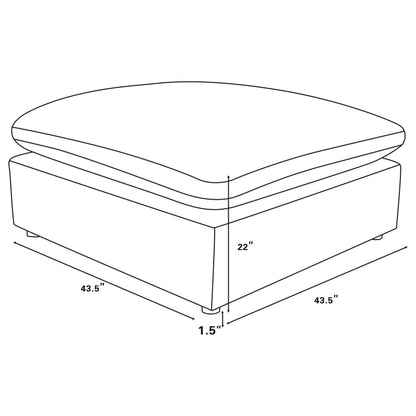 Raleigh Ottoman in Ivory - Coaster Furniture