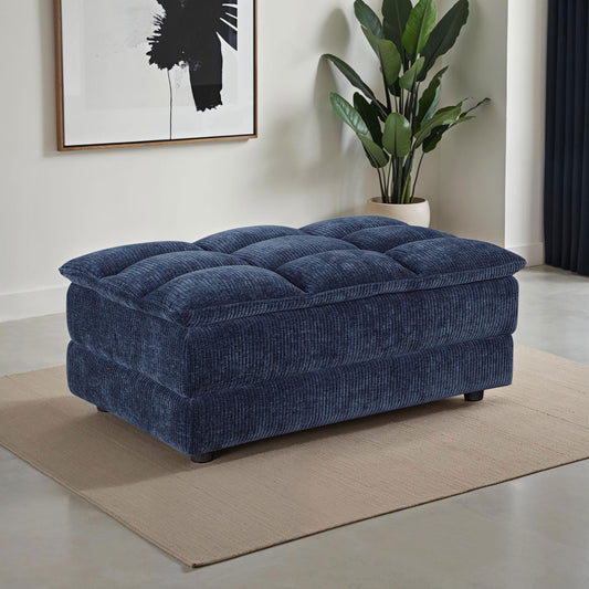 Atlantic Ottoman in Blue - Coaster Furniture