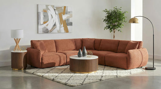 Elysia Sectional 5-Piece Set in Coral - Coaster Furniture