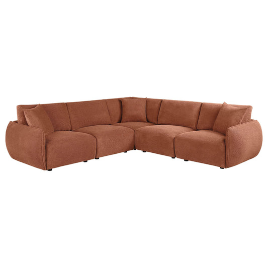Elysia Sectional 5-Piece Set in Coral - Coaster Furniture
