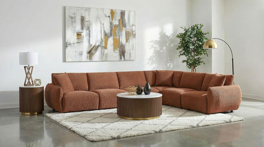 Elysia Sectional 6-Piece Set in Coral - Coaster Furniture