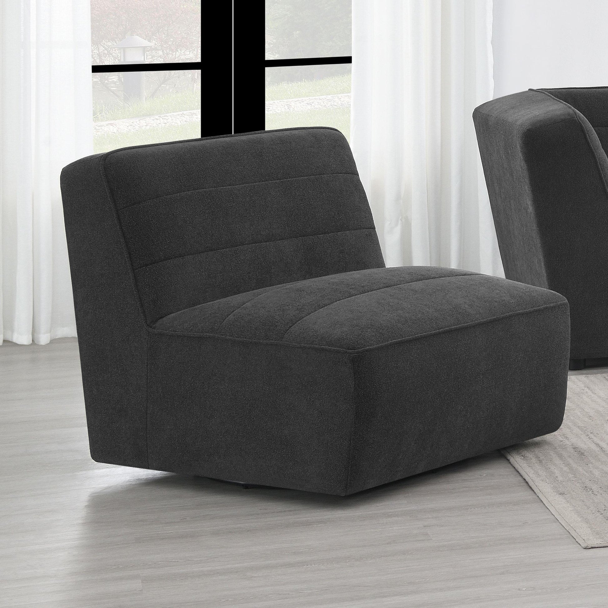 Sunny Armless Chair - Dark Charcoal