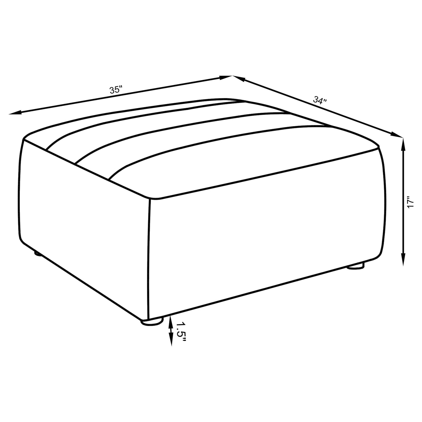 Sunny Ottoman - Dark Charcoal