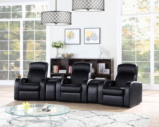 Cyrus 5-Piece Theater Seating in Black - Coaster Furniture