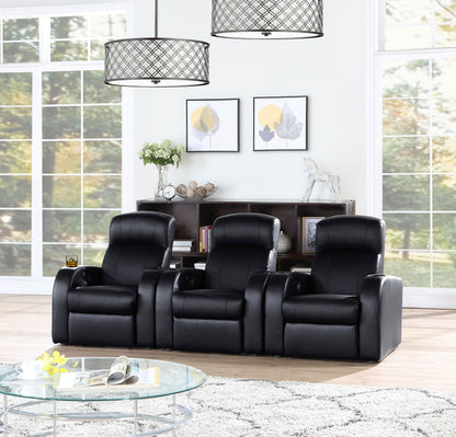 Cyrus 3-Piece Theater Seating in Black - Coaster Furniture