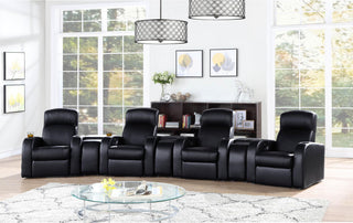 Cyrus 7-Piece Theater Seating in Black - Coaster Furniture