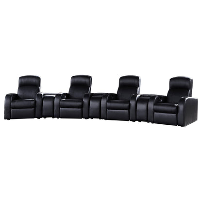 Cyrus 7-Piece Theater Seating in Black - Coaster Furniture