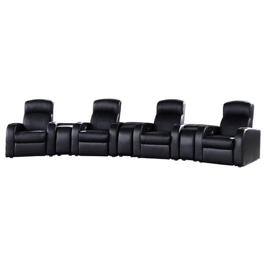 Cyrus 7-Piece Theater Seating in Black - Coaster Furniture