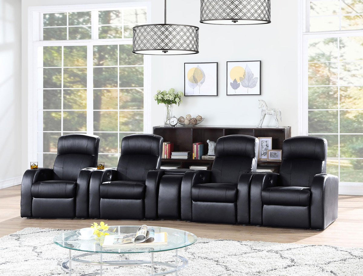 Cyrus 5-Piece Theater Seating in Black - Coaster Furniture