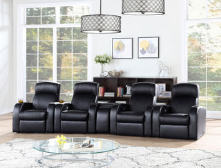 Cyrus 5-Piece Theater Seating in Black - Coaster Furniture