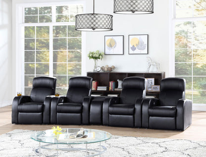 Cyrus 5-Piece Theater Seating in Black - Coaster Furniture