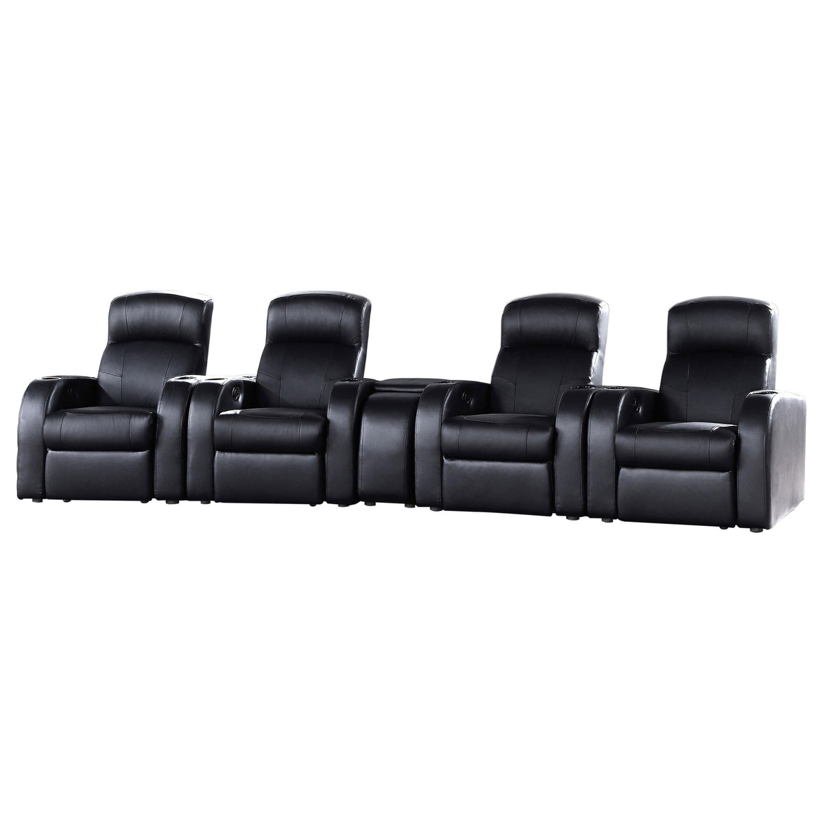 Cyrus 5-Piece Theater Seating in Black - Coaster Furniture