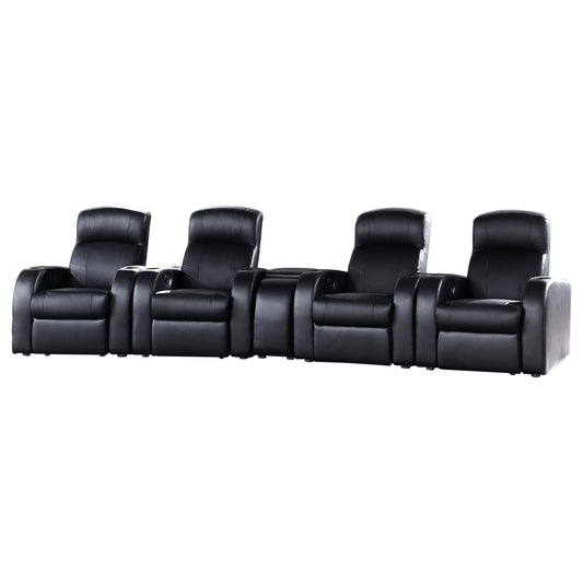Cyrus 5-Piece Theater Seating in Black - Coaster Furniture