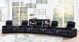 Cyrus 9-Piece Theater Seating in Black - Coaster Furniture