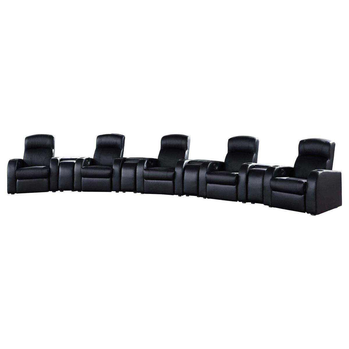 Cyrus 9-Piece Theater Seating in Black - Coaster Furniture