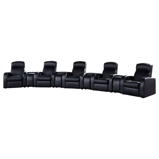 Cyrus 9-Piece Theater Seating in Black - Coaster Furniture