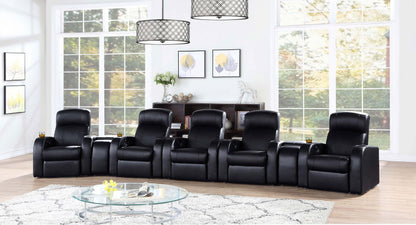 Cyrus 7-Piece Theater Seating in Black - Coaster Furniture