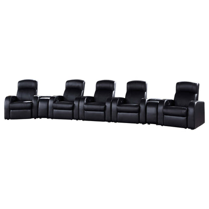 Cyrus 7-Piece Theater Seating in Black - Coaster Furniture