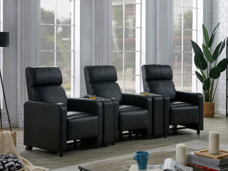 Toohey Theater Seating in Black - Coaster Furniture