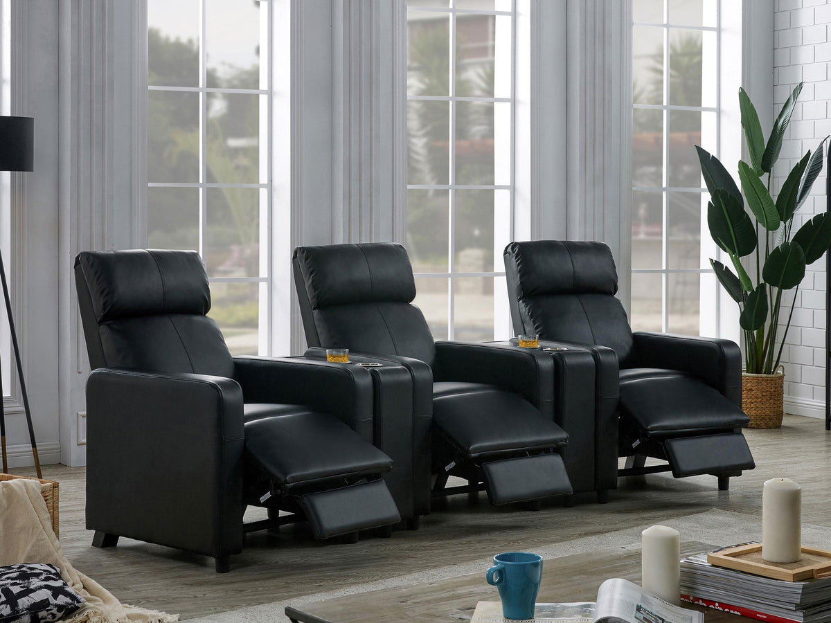 Toohey Theater Seating in Black - Coaster Furniture