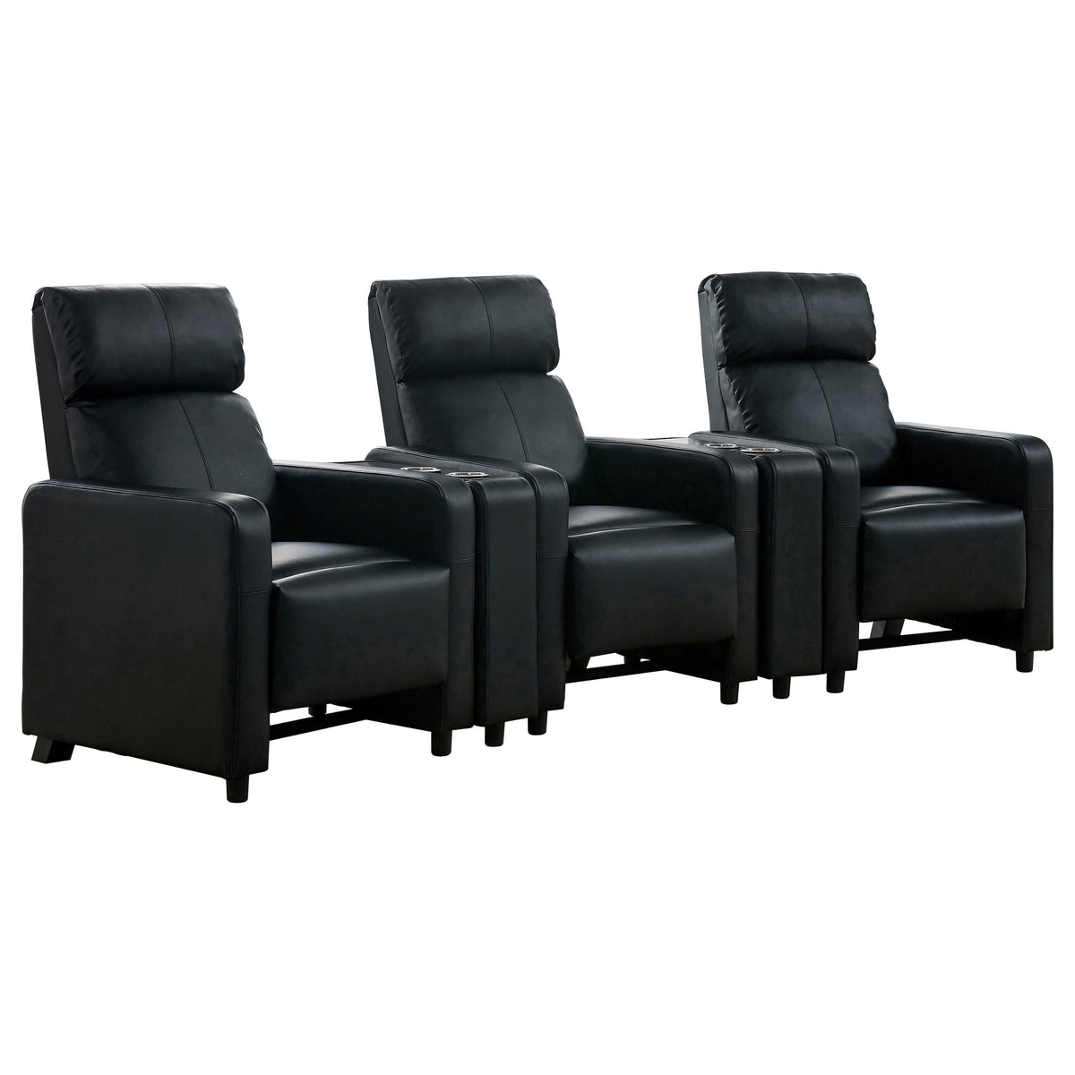 Toohey Theater Seating in Black - Coaster Furniture